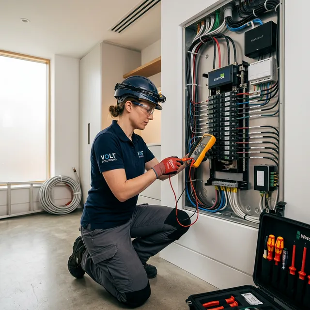 Técnico realizando instalação premium